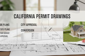 california permit drawings, city approval plans, blueprints, adu permit plans