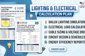 do lighting ,electrical calculation plan, load plan