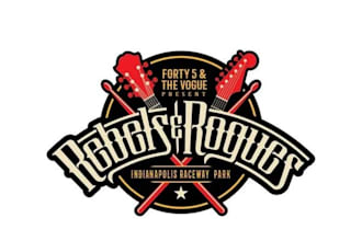 design specially guitar logo with hand drawn illustration