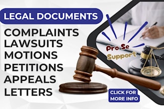 draft court complaints, motions, legal notices, and petitions