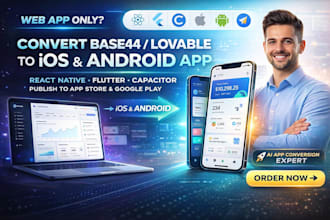 convert base44 lovable to ios android app react native app capacitor ionic app