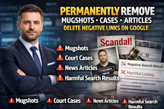 permanently remove mugshots cases articles news delete negative links on google