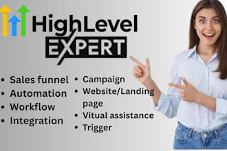 setup gohighlevel automation, workflow and sales funnel system
