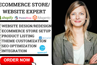 build shopify, shopware, prestashop, opencart, magento, ecwid ecommerce store