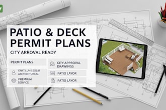 ca,tx,ns,sc,ga, patio and deck permit plans for city approval, structural deck