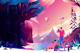 create custom 2d vector illustrations for saas