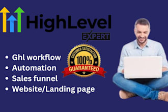 design gohighlevel website, landing page and sales funnel setup