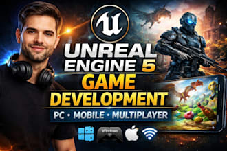 do unreal engine game development multiplayer game PC mobile game ue5 developer