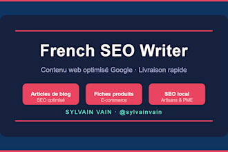 write SEO blog articles and web content in french