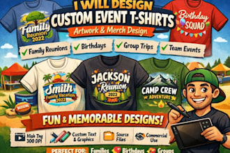 design custom event tshirt for family reunion birthday or group