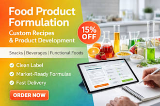 develop food recipe and product formulation as a food scientist