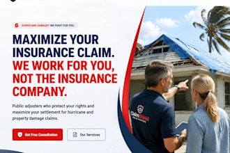 build wix public adjuster website insurance claim  hurricane website