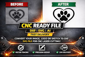 l convert your logo to cnc laser cutting dxf file