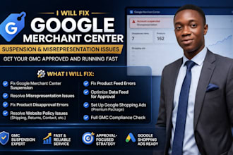 fix google merchant center suspension misrepresentation and gmc issues