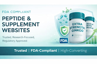 build fda compliant peptide website, nutraceutical, and supplement website