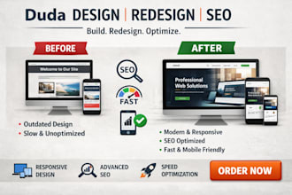 design redesign and do professional SEO for duda website design