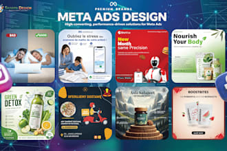 design premium product ads and static banners for meta ads campaign