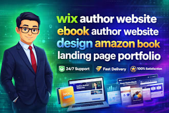 wix author website ebook author website design amazon book landing page portfoli