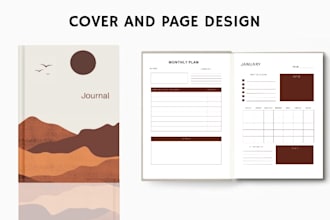 create KDP journal cover, kdp notebook cover and interior pages