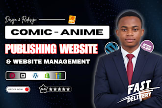 design or redesign comics website, comic illustration website, anime website