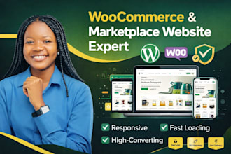 create a responsive woocommerce marketplace website, wordpress ecommerce website