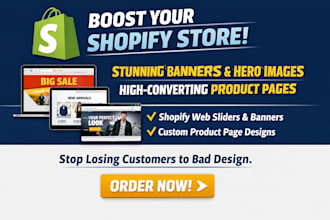 design shopify website banner shopify web slider hero image product page design