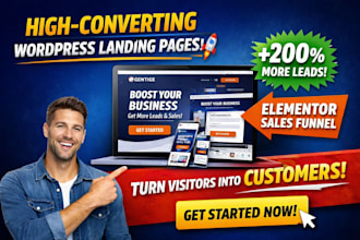 create wordpress landing page, elementor landing page, sales funnel