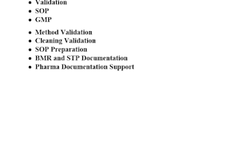 pharma method validation cleaning validation and sop documentation  services