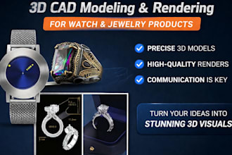 design 3d modeling and rendering for jewelry and gadget product render