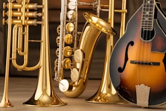 pro brass horn section trumpet trombone saxophone mandolin for country music