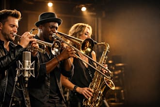 record brass band or horn section, trumpet, trombone, saxophone transcription