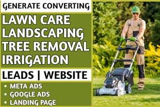generate lawn care, landscaping, tree removal, irrigation leads design website