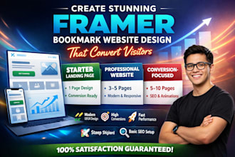 create stunning framer durable  bookmark website design that convert visitor