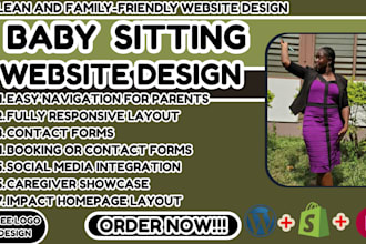 babysitting website, childcare website design, nanny website, daycare website