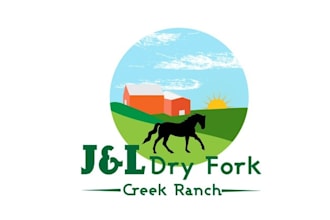create beautiful amazing logo for a horse barn creek ranch