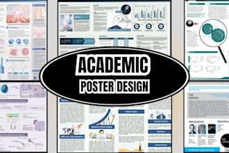 design a research academic poster, infographic design, textbook, company sop