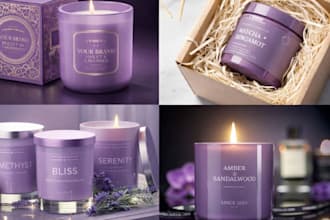design luxury candle label, candle logo and product label