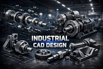 sketch and model industrial machinery parts, solidworks and fusion 360
