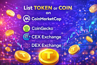 list token or coin on cmc coingecko cex and dex exchange