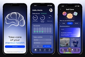 build real time mental wellness, telehealth, meditation n therapy app like wysa