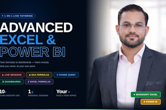 tutor you in excel and power bi up to an advanced level