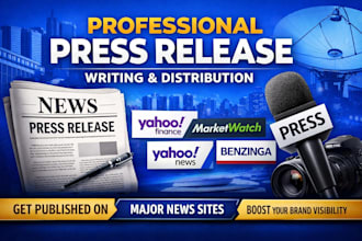 write and distribute a professional press release for media coverage