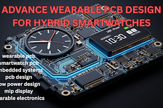 design wearable pcb for hybrid quartz analog digital mip display watches