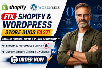 do shopify bugs fix wordpress website theme errors custom shopify store issues