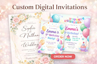 design modern digital weeding and birthday invitation card