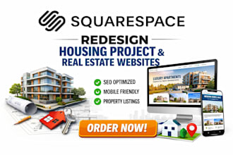 redesign squarespace housing project website real estate development website