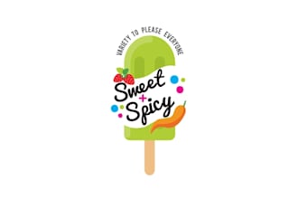 design ice cream and latin snacks logo