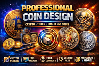 do a cryptocurrency, token, challenge coin, and coin design