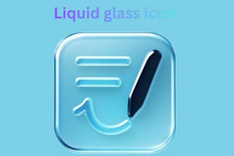 create a professional liquid glass icon design