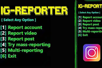mass ig banning account report bot,remove bot,auto commenting bot,python program